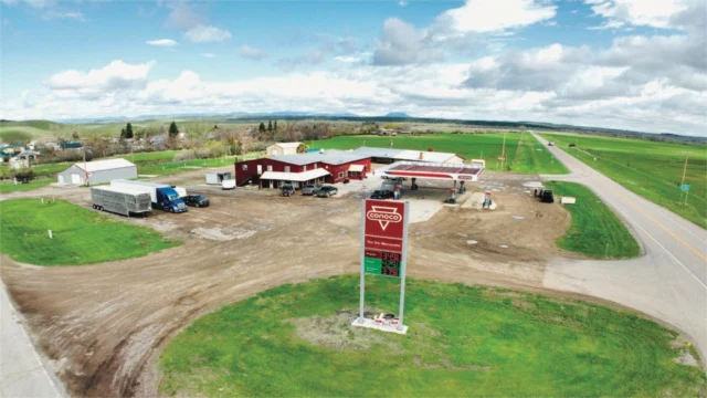 The Ole’ Mercantile $899,000This fantastic property spans 2.77 acres and comes equipped with RV hookups, making it an ideal investment for both business and leisure travelers. With two apartments upstairs, it offers the opportunity to generate extra income. It boasts a valuable liquor license, with the added option for gaming.Positioned at the perfect location near the bustling 4-way intersection of HWY 87 and 200, it enjoys high visibility and accessibility. The property is currently generating impressive income, and there’s potential to open a bar/restaurant to further capitalize on its prime location. It offers a great selection of goods, supplies, and food, complete with freezers and coolers.Additionally, there’s a steady monthly income stream from the gas/diesel pump lease, making it a lucrative investment. With a strong employment base already in place, this property presents a promising opportunity for savvy investors.Contact Tyler Mullaney 406-491-3756 View more photos and map on the website.https://trophyranches.com/property/the-ole-mercantile/